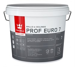 Краска моющаяся Tikkurila Prof Euro 7 база А белая 9 л - фото 5994