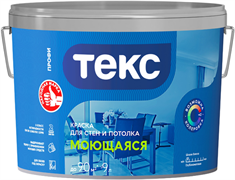 Краска моющаяся Текс Профи база А белая 9 л 3001