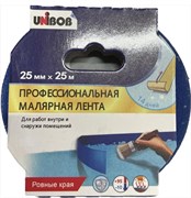 Профессиональная малярная лента UNIBOB 25х25, для наружных/внутренних работ,синий 3047
